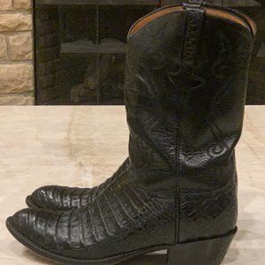 Man's LUCCHESE Classic Black handmade Western Boot - Excellent Condition